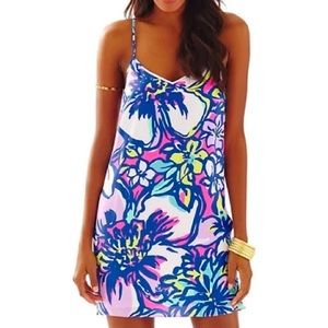 Lilly Pulitzer Dusk Strappy Silk Slip Dress Tropical Pink Size M